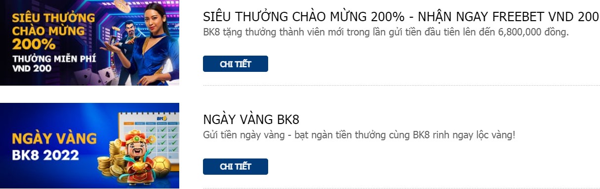 Khuyến mãi chào mừng tại nhà cái BK8