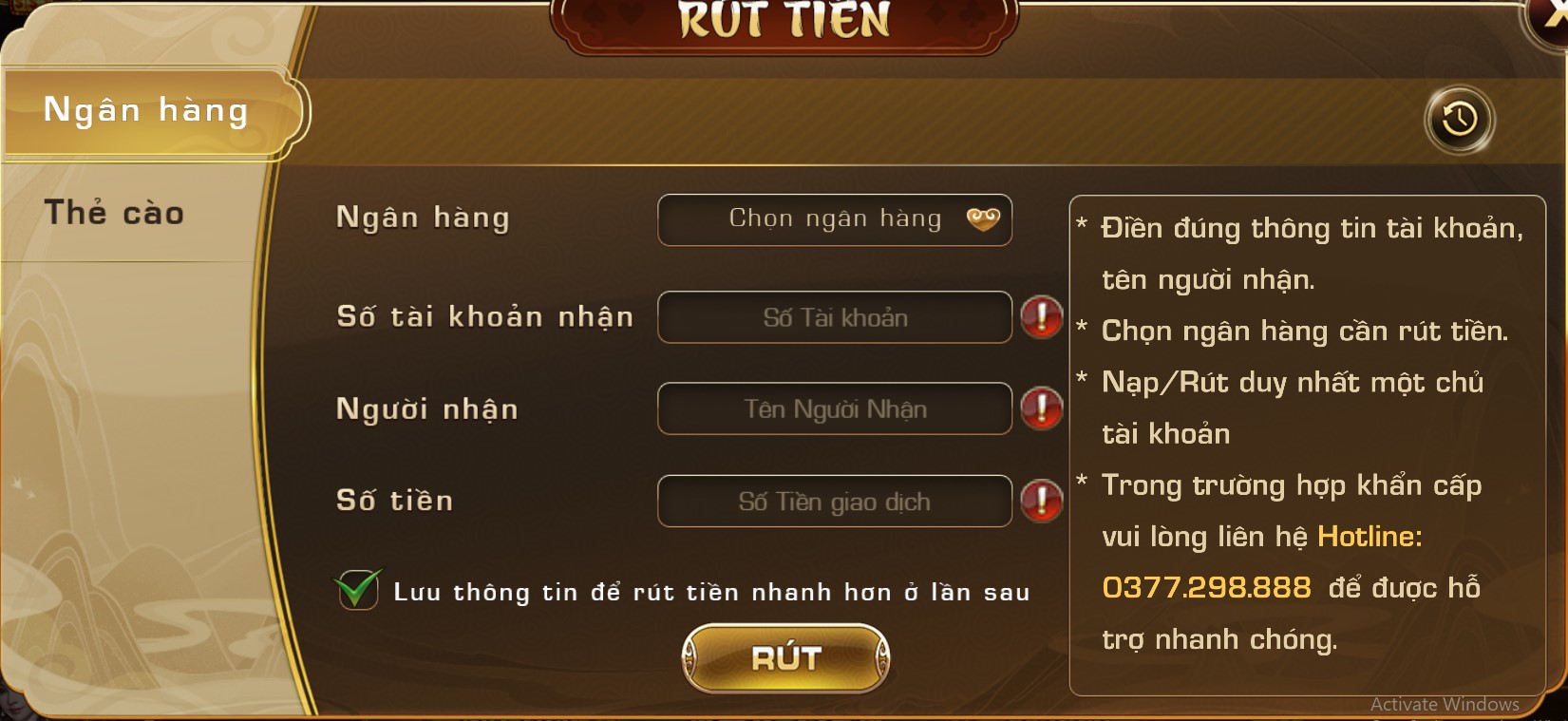 Nạp rút tiền tại Iwin rất đơn giản