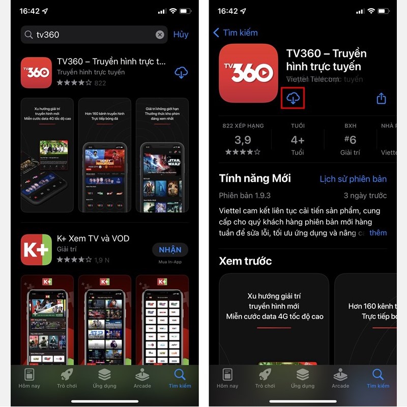 Tải xuống ứng dụng TV360